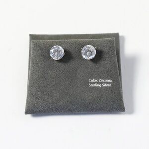 Nordstrom cubic zirconia nickel free stud earrings gold-toned large round gem
